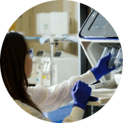 手袋をした女性